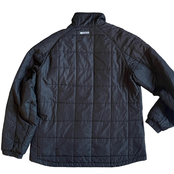 Vintage Women’s Ski Jacket Snow Jacket Puffer 70s 80s Racer Stripe Black Red M L - Picture 3 of 9